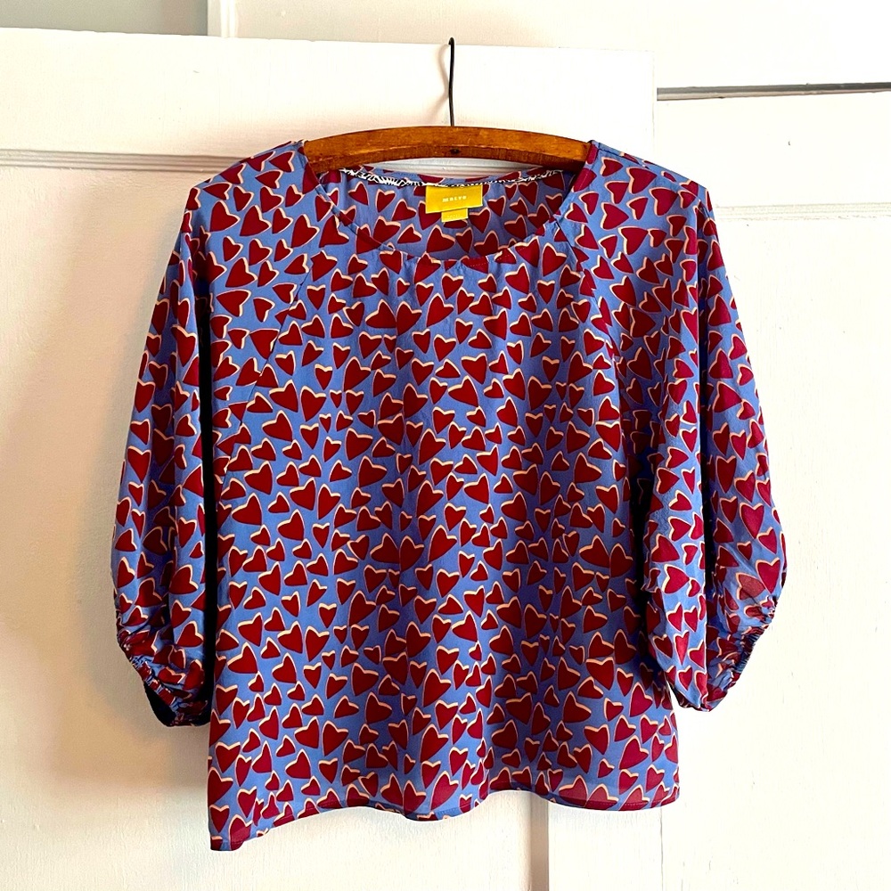 Maeve 100% SILK Kimono HEART Blouse - SMALL - Picture 3 of 11